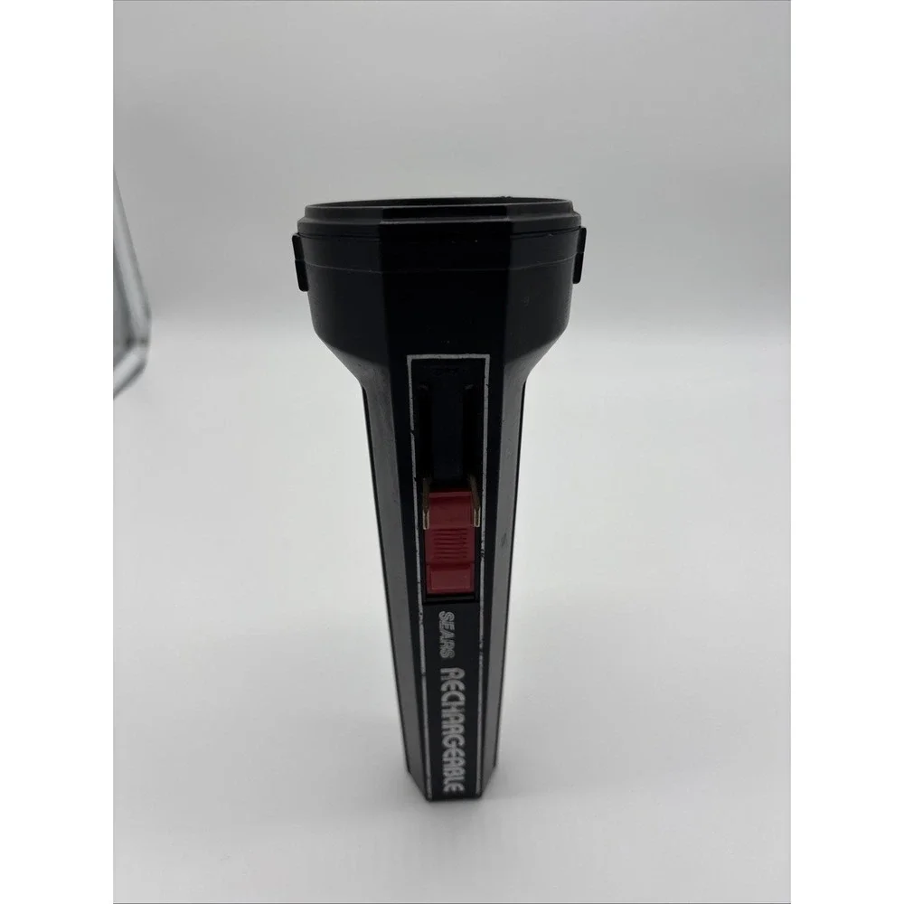 Vintage Sears Rechargeable, Flashlight. Tested,‎ And Working Plug To Charge